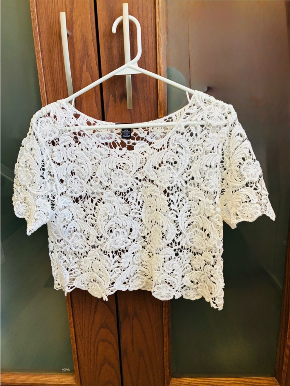 Majora White Crochet Lace Boho Crop Top